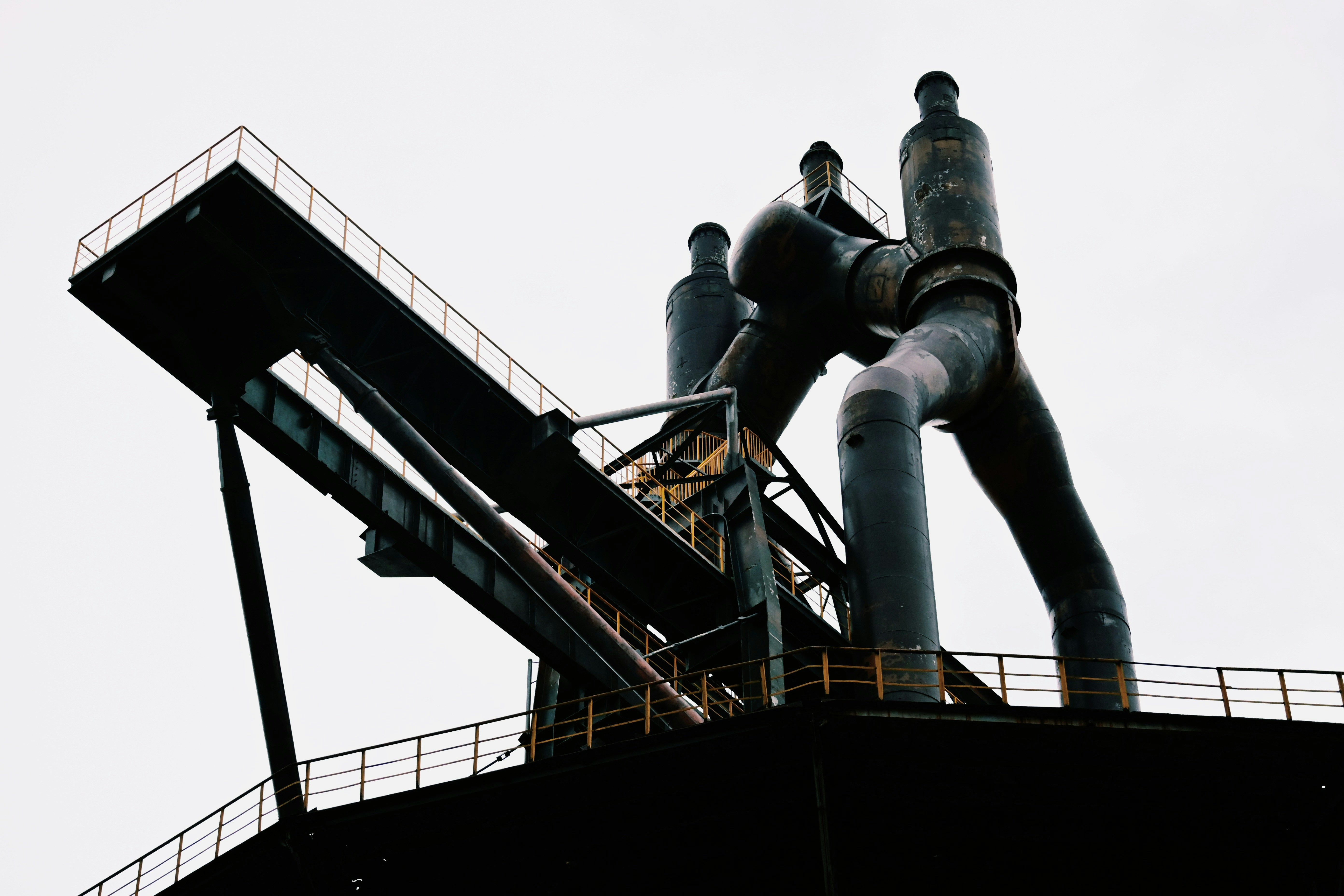 Cement plant pipework and conveyors