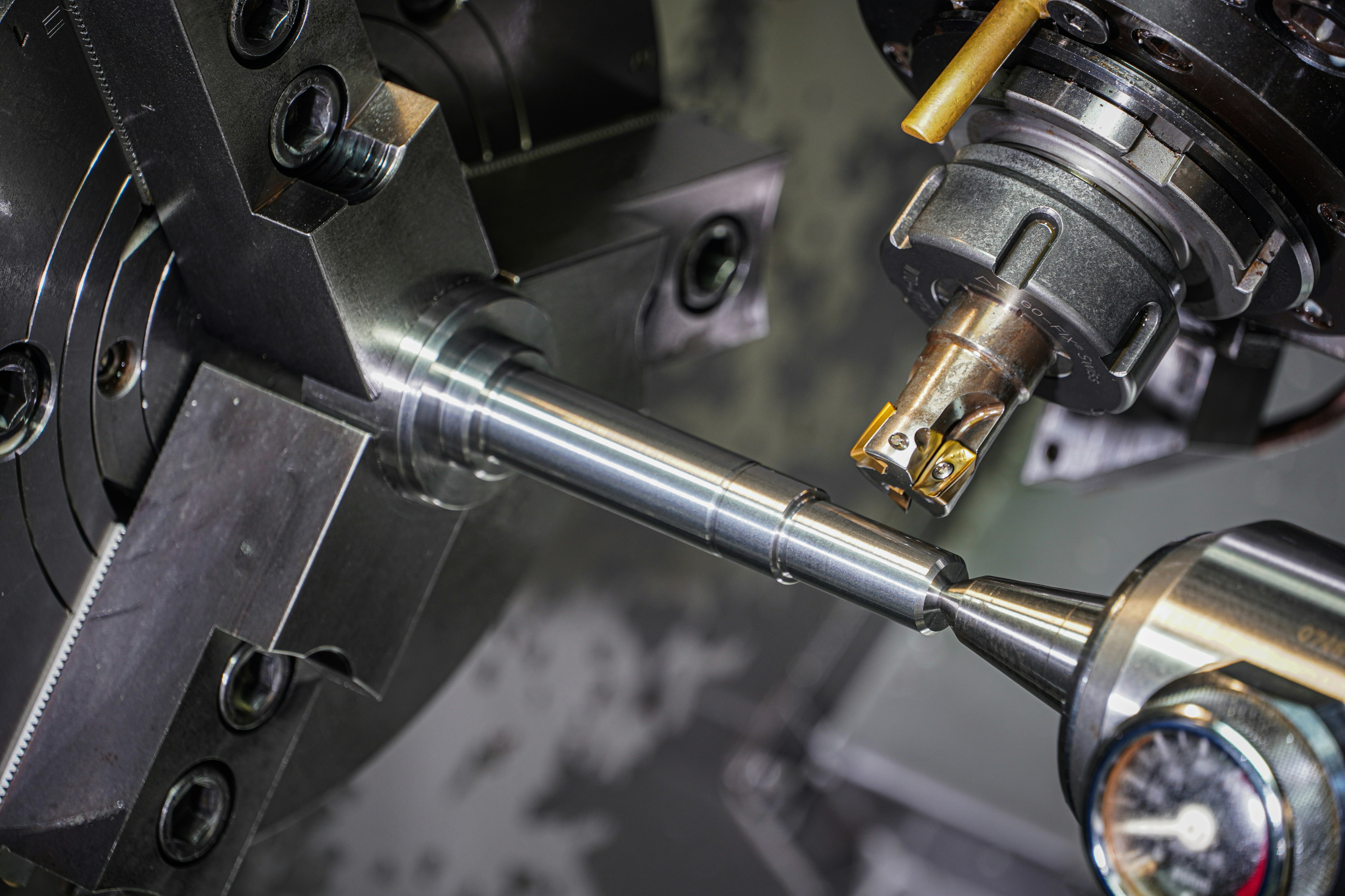 Close-up of a machined assembly